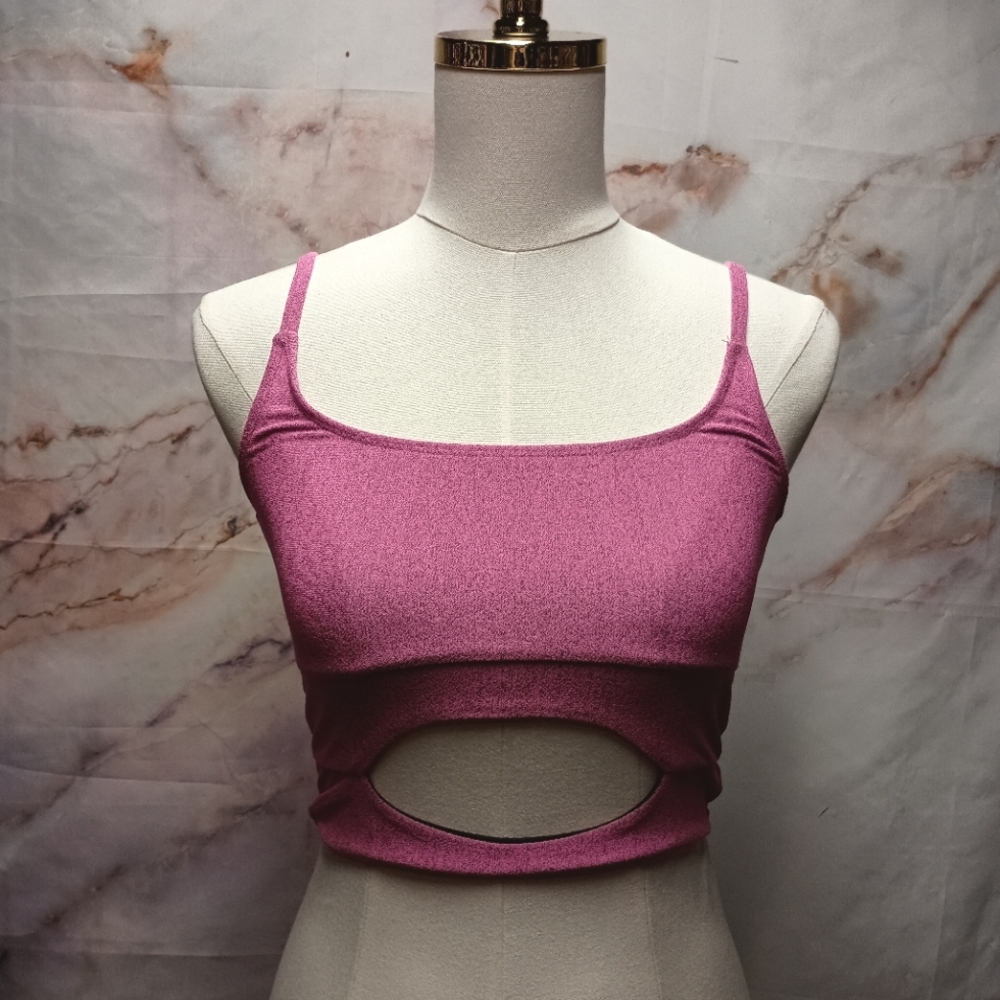 Pink Crop Top with Cut-Out Design
